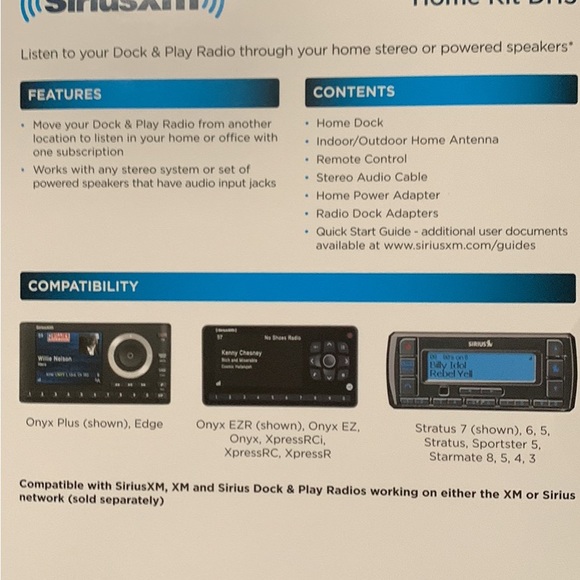 siriusXM Car Audio, Video & GPS Siriusxm Dock Play Home Kit And